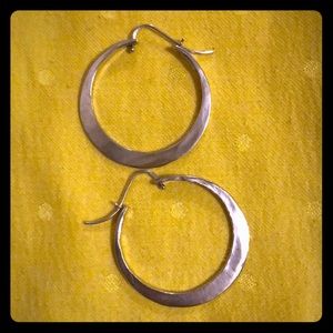 Rebecca Norman Hammered Sterling Silver Hoops